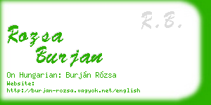 rozsa burjan business card
